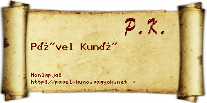 Pável Kunó névjegykártya
